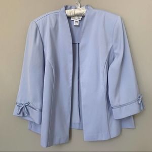 Lady Dorby blazer jacket 3/4 sleeve light blue unlined & shoulder pads